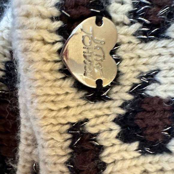 USED leopard print (brown, black, cream) Betsy Johnson infinity scarf - Picture 2 of 3